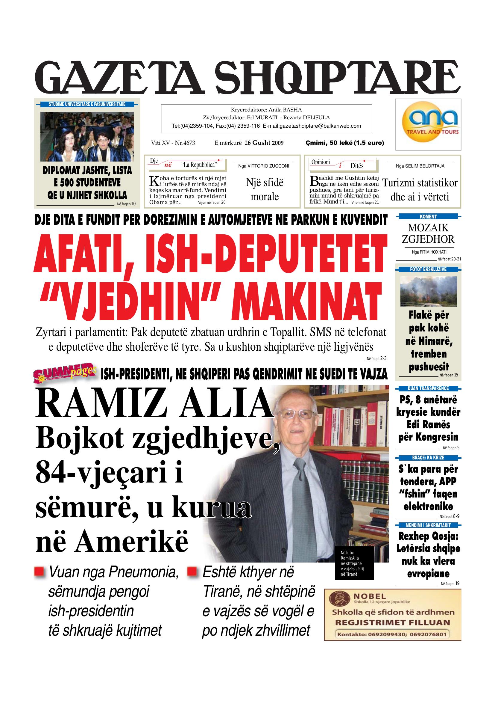 Gazeta Shqiptare 2009-08-26